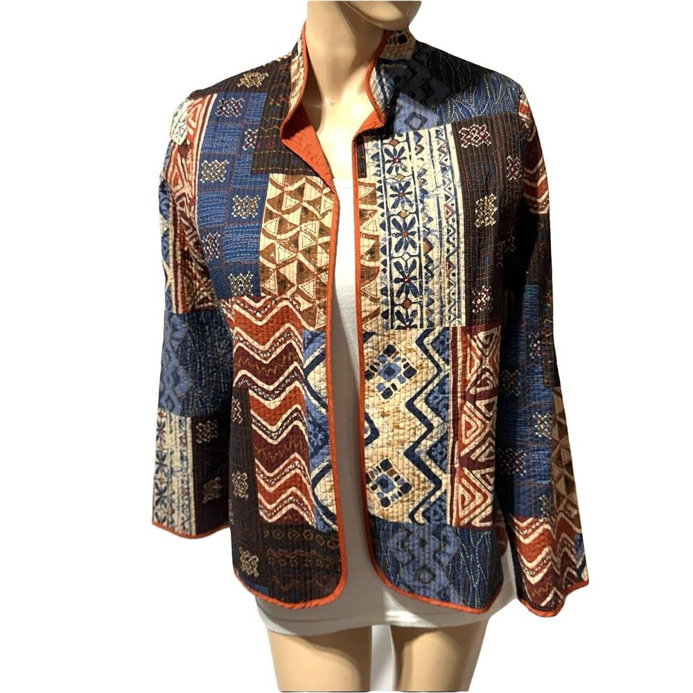 Alfred Dunner Womens Jacket Patchwork Quilted Reversible? Size 12 Open NWT